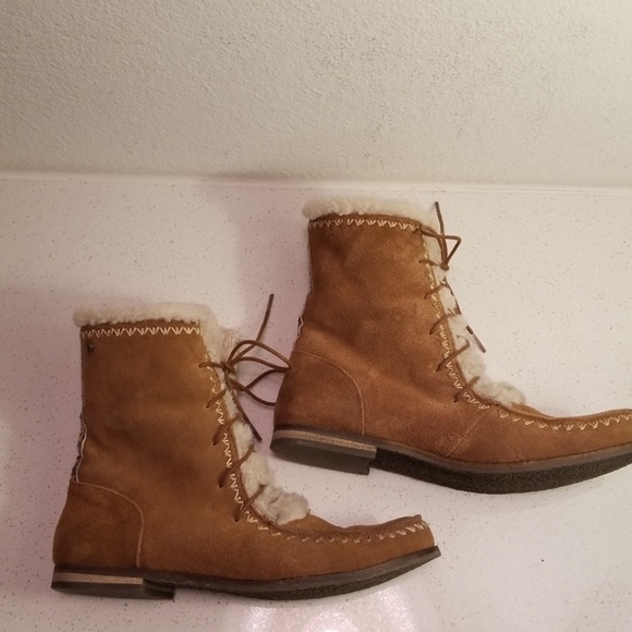 The Sak Josie suade tobacco short flat boots - Picture 4 of 8